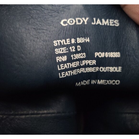 Cody James Mens Blue Collection Western Boots Sq Toe Sz 12 D Black BBH4 NWOB main image 4